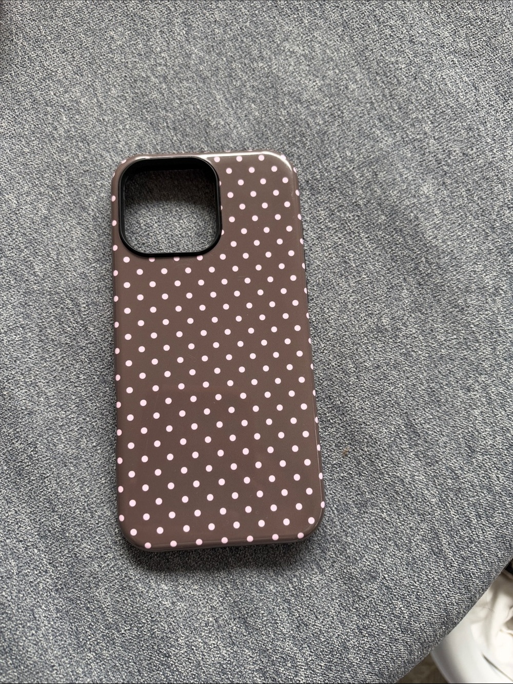 Brown with Pink Polka Dot iPhone 16 pro max Case - Stylish Protective Cover